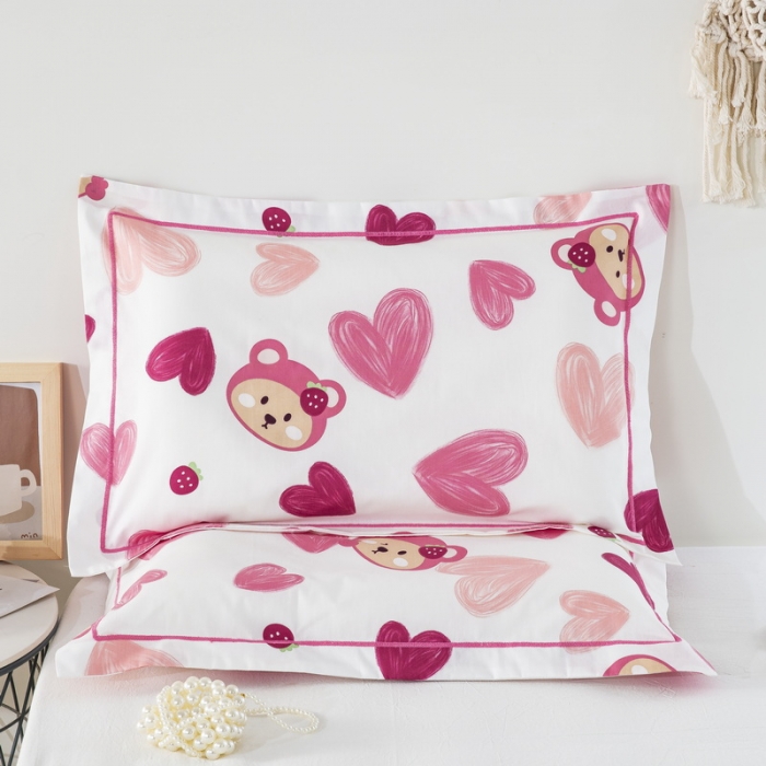 91家纺网 家纺一手货源 找家纺 乐秀家纺 2024新款卡通全棉枕套儿童幼儿园枕头 盛夏时光