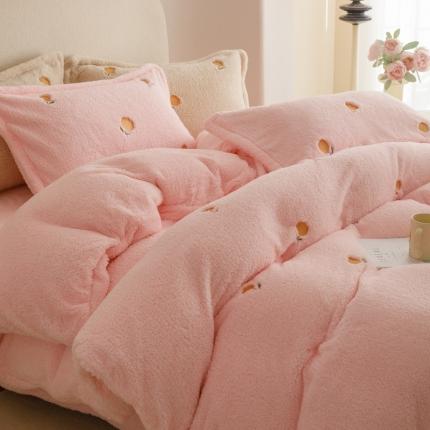 91家纺网 家纺一手货源 找家纺 （总）金奇达家纺 2024新款泰迪绒温暖郁金香小刺绣四件套