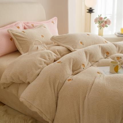 91家纺网 家纺一手货源 找家纺 （总）金奇达家纺 2024新款泰迪绒温暖郁金香小刺绣四件套