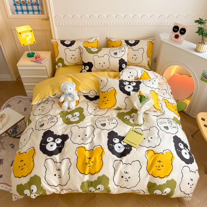 91家纺网 家纺一手货源 找家纺 简宜家居 2025新款40支13070纯棉花卉系列四件套 瞅瞅熊