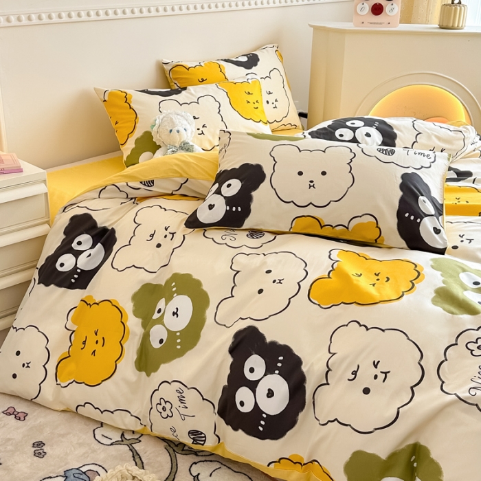 91家纺网 家纺一手货源 找家纺 简宜家居 2025新款40支13070纯棉花卉系列四件套 瞅瞅熊