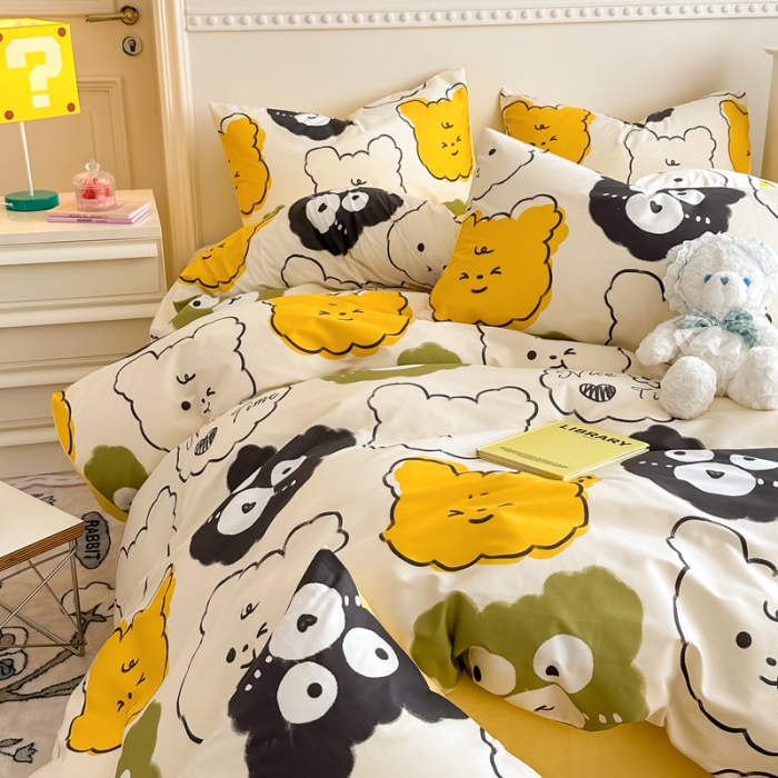 91家纺网 家纺一手货源 找家纺 简宜家居 2025新款40支13070纯棉花卉系列四件套 瞅瞅熊