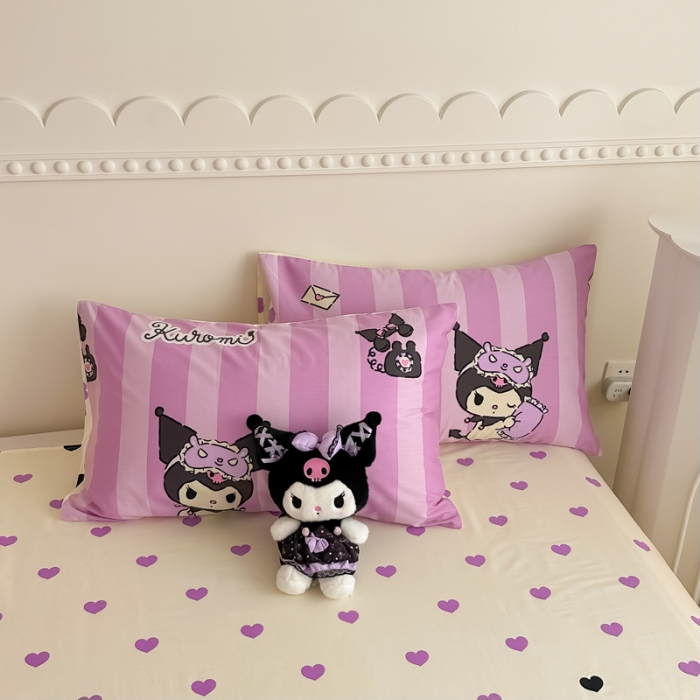 91家纺网 家纺一手货源 找家纺 简宜家居 2025新款40支13070纯棉花卉系列四件套 竖条库洛米