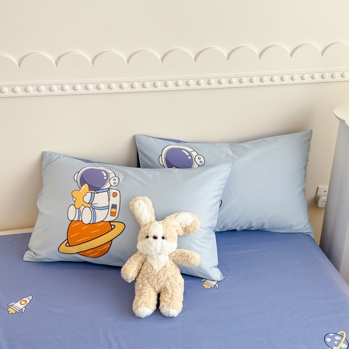 91家纺网 家纺一手货源 找家纺 简宜家居 2025新款40支13070纯棉花卉系列四件套 星际太空