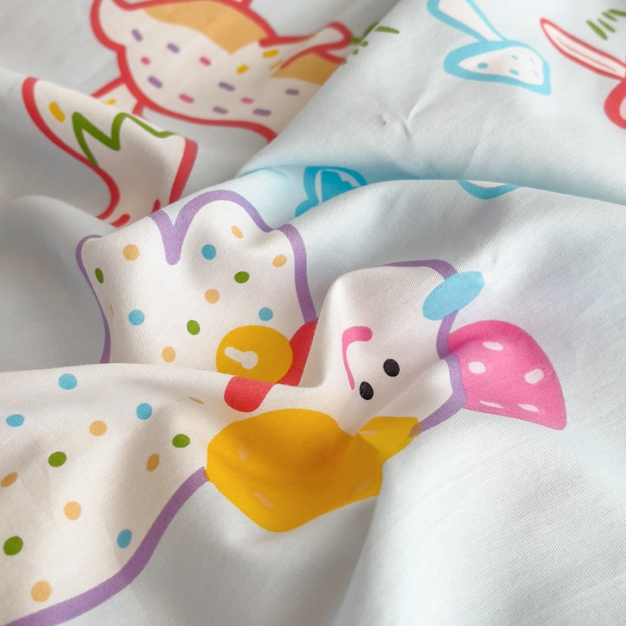 91家纺网 家纺一手货源 找家纺 简宜家居 2025新款40支13070纯棉卡通系列四件套 动物乐园