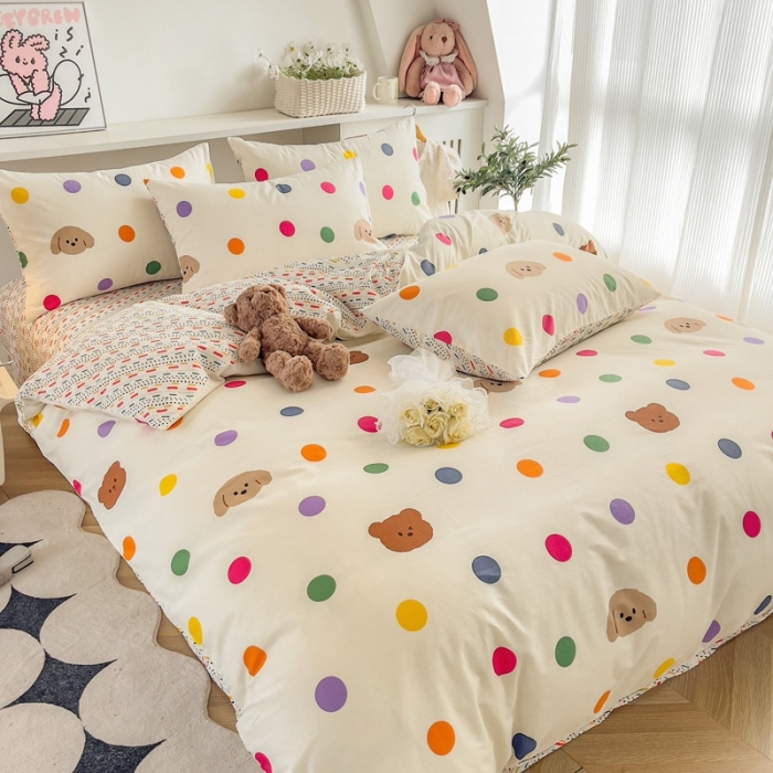 91家纺网 家纺一手货源 找家纺 简宜家居 2025新款40支13070纯棉卡通系列四件套 多姿多彩