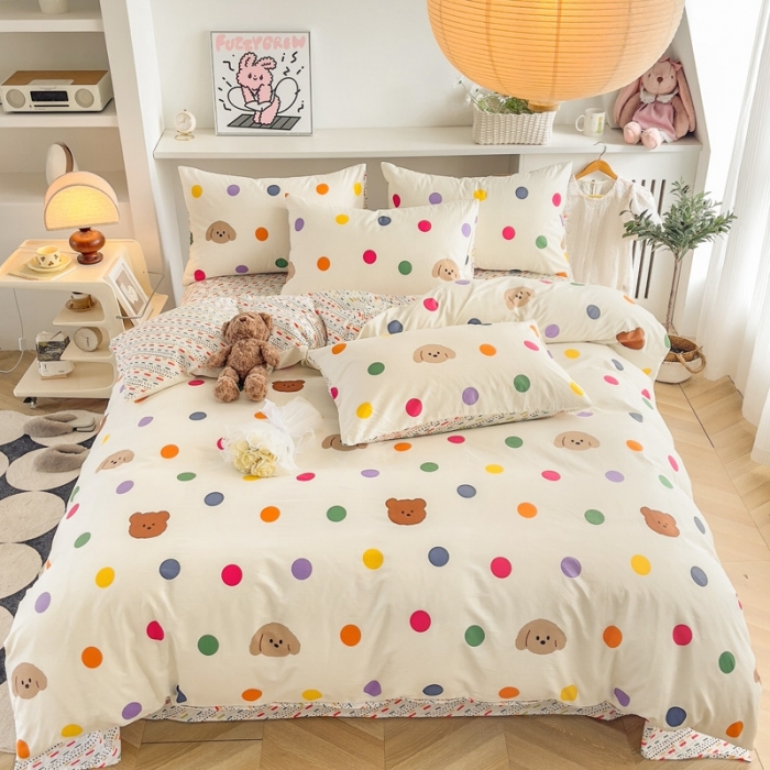 91家纺网 家纺一手货源 找家纺 简宜家居 2025新款40支13070纯棉卡通系列四件套 多姿多彩