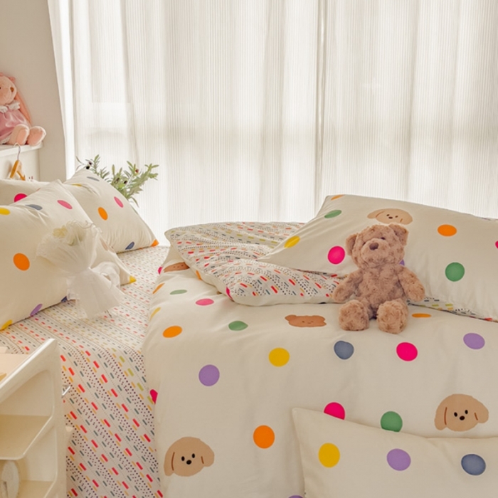 91家纺网 家纺一手货源 找家纺 简宜家居 2025新款40支13070纯棉卡通系列四件套 多姿多彩