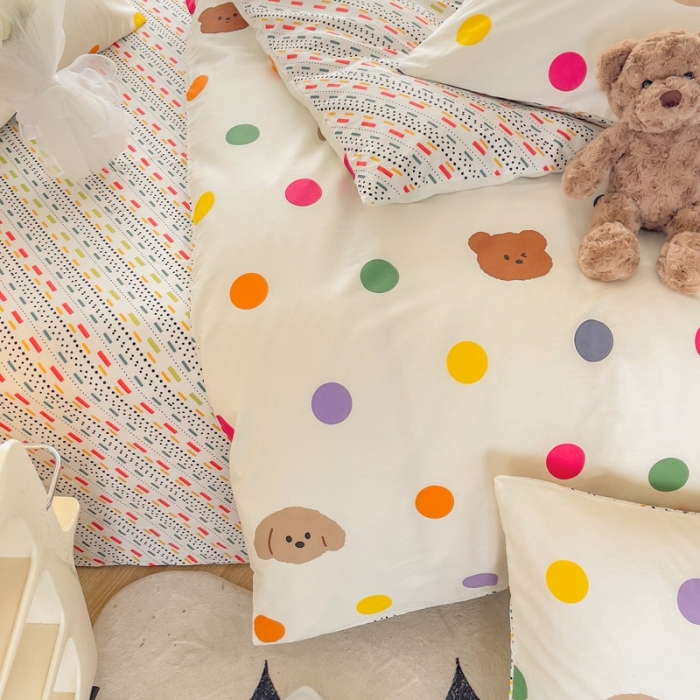 91家纺网 家纺一手货源 找家纺 简宜家居 2025新款40支13070纯棉卡通系列四件套 多姿多彩