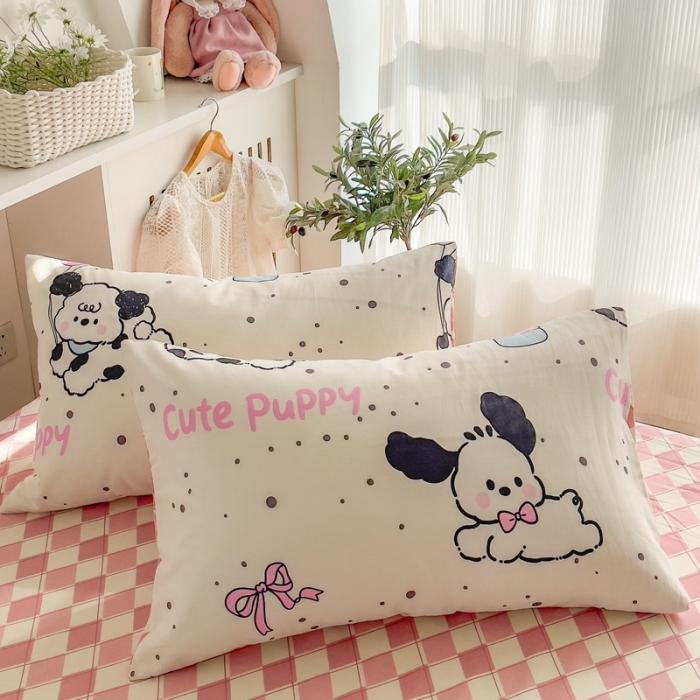 91家纺网 家纺一手货源 找家纺 简宜家居 2025新款40支13070纯棉卡通系列四件套 欢乐萌狗