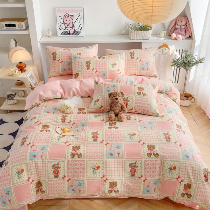 91家纺网 家纺一手货源 找家纺 简宜家居 2025新款40支13070纯棉卡通系列四件套 浪漫满屋