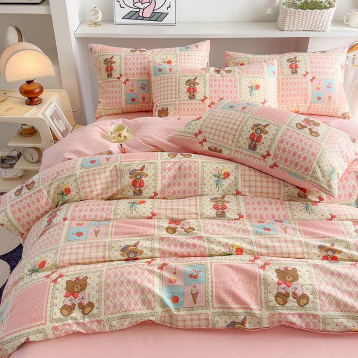 91家纺网 家纺一手货源 找家纺 简宜家居 2025新款40支13070纯棉卡通系列四件套 浪漫满屋