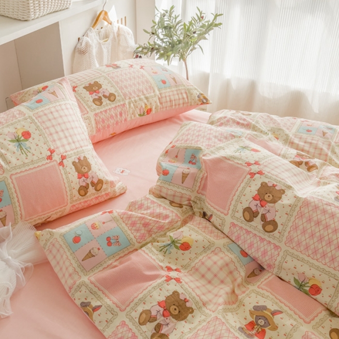 91家纺网 家纺一手货源 找家纺 简宜家居 2025新款40支13070纯棉卡通系列四件套 浪漫满屋