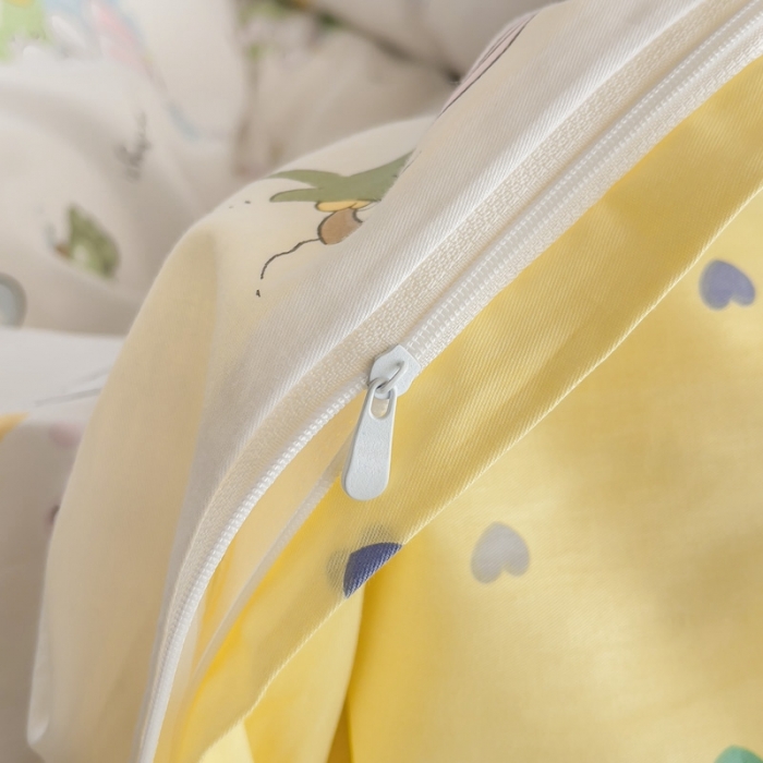 91家纺网 家纺一手货源 找家纺 简宜家居 2025新款40支13070纯棉卡通系列四件套 乐宠米黄