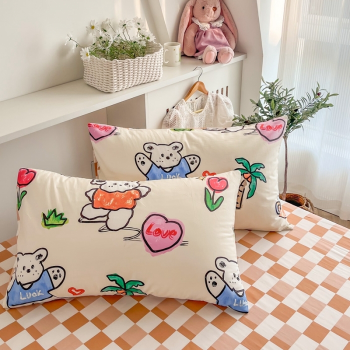 91家纺网 家纺一手货源 找家纺 简宜家居 2025新款40支13070纯棉卡通系列四件套 趣味小熊