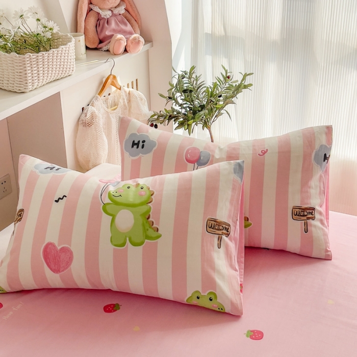 91家纺网 家纺一手货源 找家纺 简宜家居 2025新款40支13070纯棉卡通系列四件套 小青龙