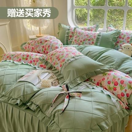 （总）金米诺 2024新款蝴蝶结韩版蕾丝花边床裙四件套