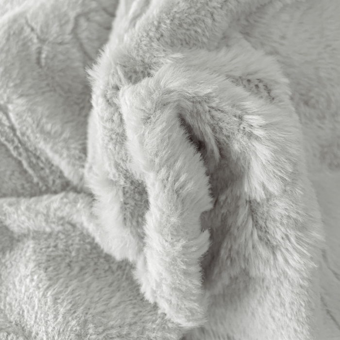 91家纺网 家纺一手货源 找家纺 品家居 2025新款AB版高克重兔绒牛奶绒四件套-花颂 花颂-灰色