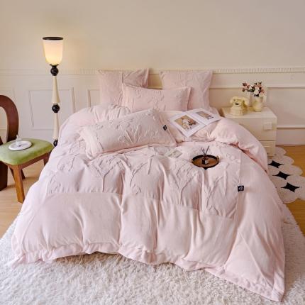 91家纺网 家纺一手货源 找家纺 （总）品家居 2025新款AB版高克重兔绒牛奶绒四件套-花絮