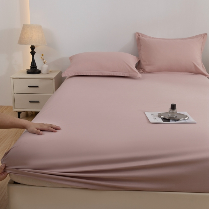 91家纺网 家纺一手货源 找家纺 宇淳国际 隔尿防水单床笠2025床罩三件套 枕套 外贸跨境电商亚马逊速卖通欧美尺寸，特殊尺寸可定制 浅粉