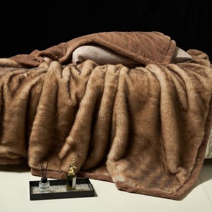 超柔仿狐狸毛皮草毛毯被冬季加厚盖毯特厚拉舍尔铺床毯子沙发床上 金驼狐
