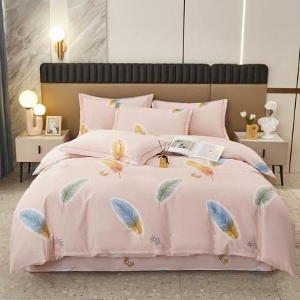 91家纺网 家纺一手货源 找家纺 名优家纺 新款13374全棉印花四件套 雨蝶