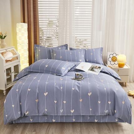 91家纺网 家纺一手货源 找家纺 名优家纺 新款13374全棉印花四件套 爱的告白