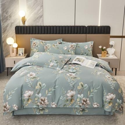 名优家纺 新款13374全棉印花四件套 花墨奇缘