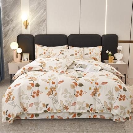 名优家纺 新款13374全棉印花四件套 浅花悠悠