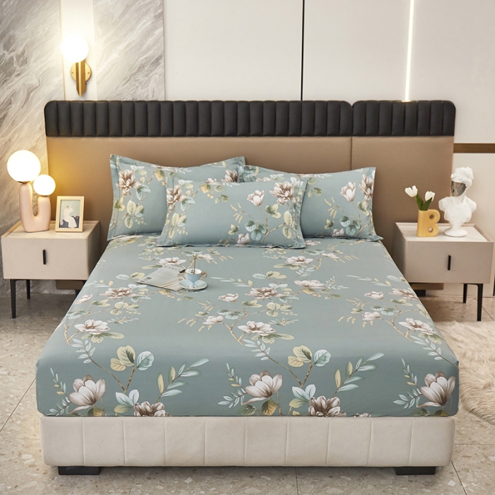 91家纺网 家纺一手货源 找家纺 名优家纺 新款13374全棉印花系列单床笠支持一件定制 花墨奇缘