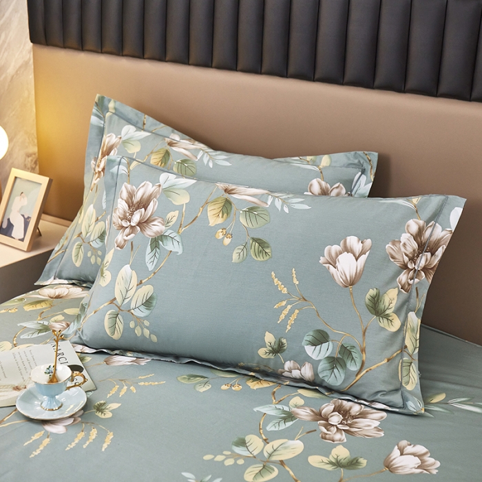 91家纺网 家纺一手货源 找家纺 名优家纺 新款13374全棉印花系列单床笠支持一件定制 花墨奇缘