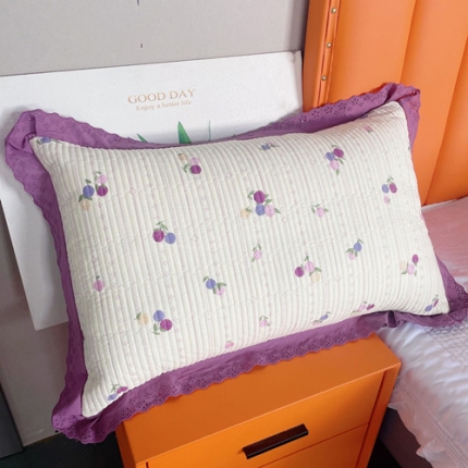 91家纺网 家纺一手货源 找家纺 法式纯棉枕套48x74cm 全棉加厚枕套纯棉枕头套一对装