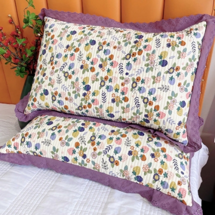 91家纺网 家纺一手货源 找家纺 法式纯棉枕套48x74cm 全棉加厚枕套纯棉枕头套一对装