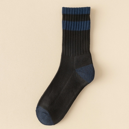 91家纺网 家纺一手货源 找家纺 【双杠男士加绒毛圈袜】男士中筒袜良品冬季加厚保暖加绒毛巾底袜子