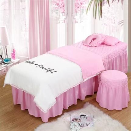 91家纺网 家纺一手货源 找家纺 乐逸家纺 2023新款亲肤款刺绣美-容床罩 亲肤流苏花边刺绣款