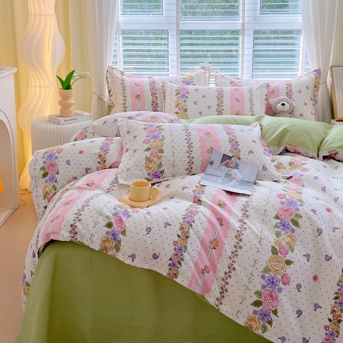 91家纺网 家纺一手货源 找家纺 好亿来 2025新款植物羊绒加厚斜纹磨毛四件套晨慕间