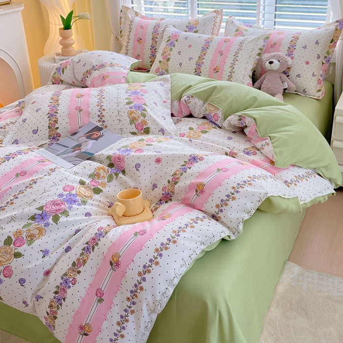 91家纺网 家纺一手货源 找家纺 好亿来 2025新款植物羊绒加厚斜纹磨毛四件套晨慕间