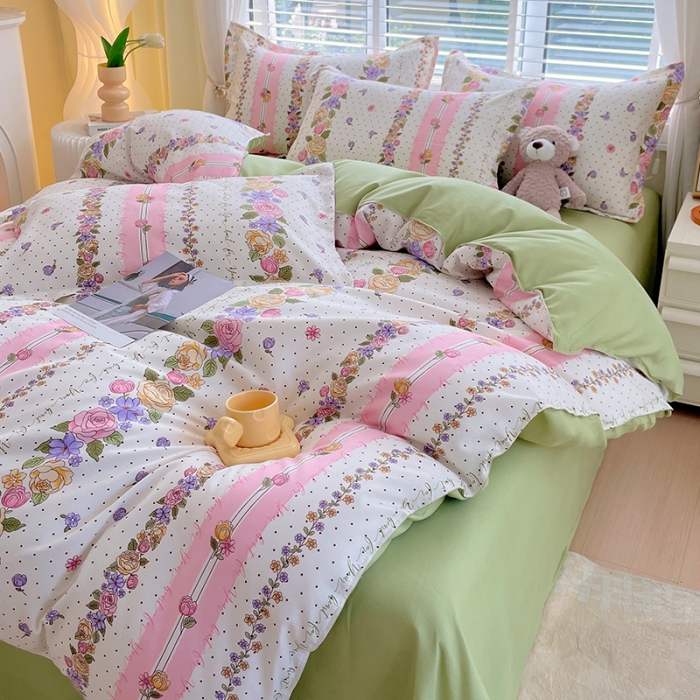 91家纺网 家纺一手货源 找家纺 好亿来 2025新款植物羊绒加厚斜纹磨毛四件套晨慕间