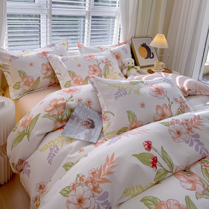 91家纺网 家纺一手货源 找家纺 好亿来 2025新款植物羊绒加厚斜纹磨毛四件套挽香