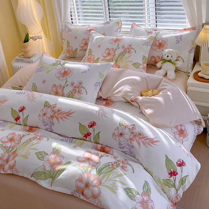 91家纺网 家纺一手货源 找家纺 好亿来 2025新款植物羊绒加厚斜纹磨毛四件套挽香