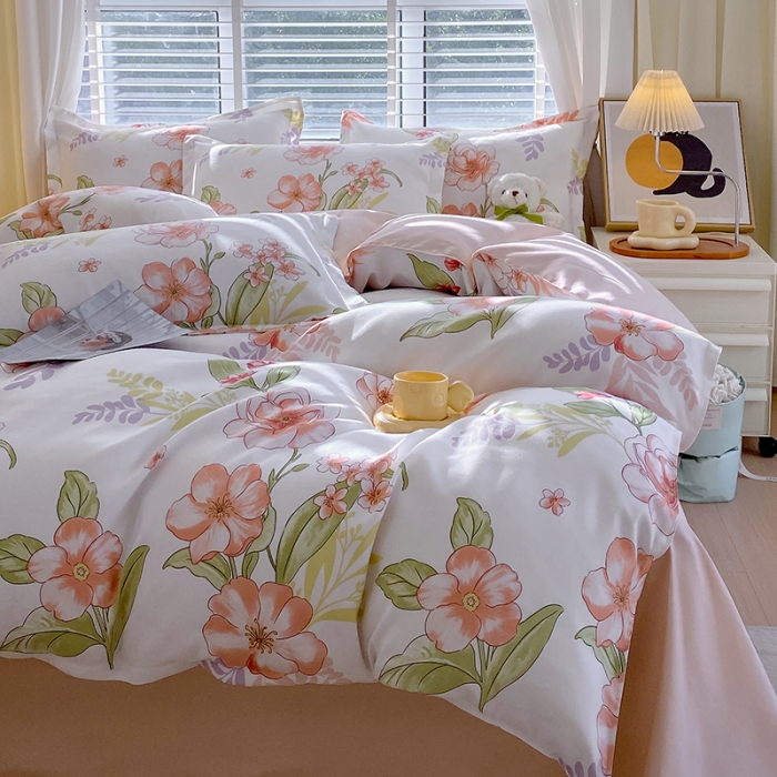 91家纺网 家纺一手货源 找家纺 好亿来 2025新款植物羊绒加厚斜纹磨毛四件套挽香