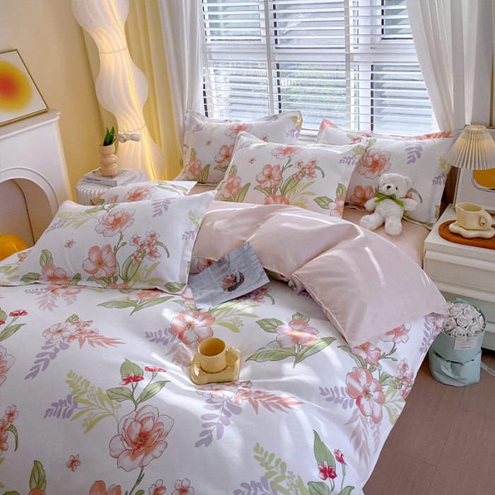 91家纺网 家纺一手货源 找家纺 好亿来 2025新款植物羊绒加厚斜纹磨毛四件套挽香