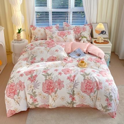 91家纺网 家纺一手货源 找家纺 好亿来 2025新款植物羊绒加厚斜纹磨毛四件套相思令