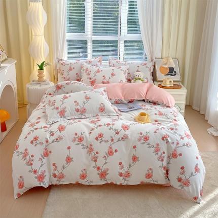 91家纺网 家纺一手货源 找家纺 好亿来  2025新款植物羊绒加厚斜纹磨毛单被套春日初妆