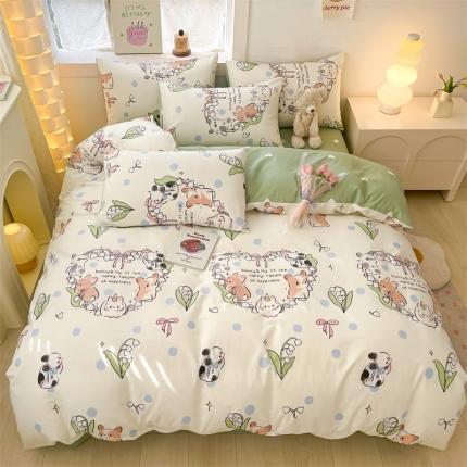 曼之夏 2024新款13372全棉印花单被套 绯云