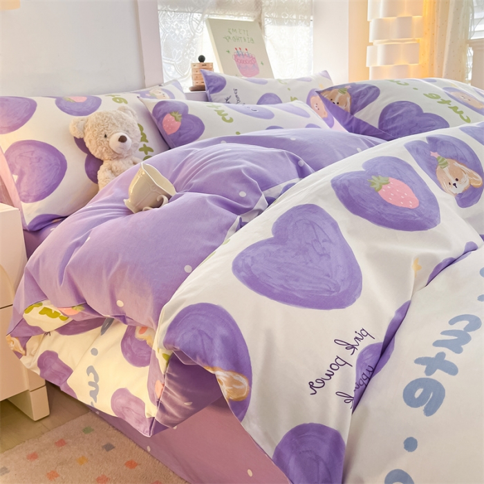 91家纺网 家纺一手货源 找家纺 曼之夏 2024新款13372全棉印花单被套 快乐兔