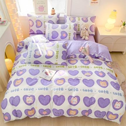 曼之夏 2024新款13372全棉印花单被套 快乐兔