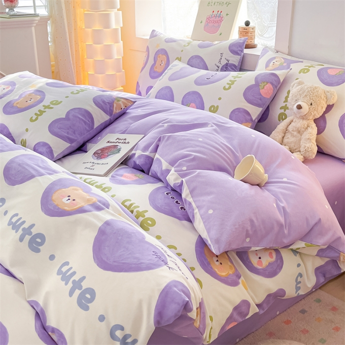 91家纺网 家纺一手货源 找家纺 曼之夏 2024新款13372全棉印花单被套 快乐兔