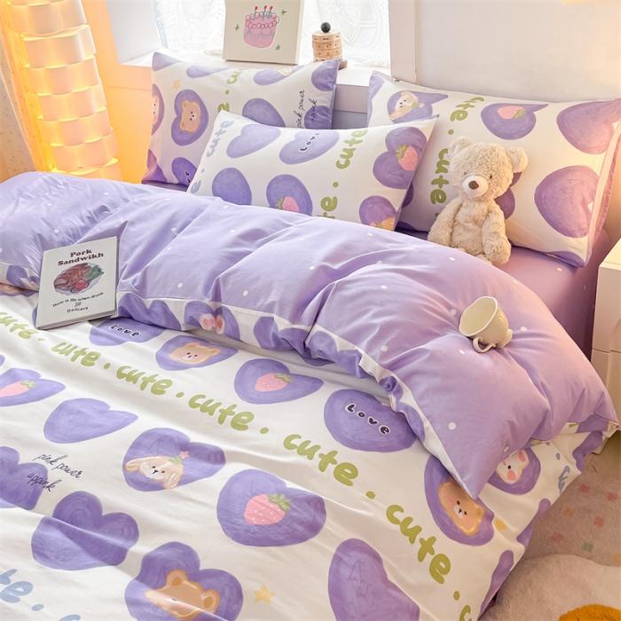 91家纺网 家纺一手货源 找家纺 曼之夏 2024新款13372全棉印花单被套 快乐兔