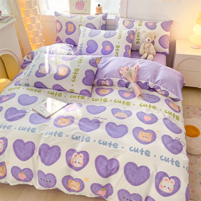 91家纺网 家纺一手货源 找家纺 曼之夏 2024新款13372全棉印花单被套 快乐兔